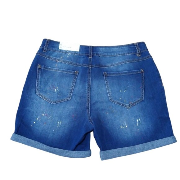 NWT EST. 1946 Blue Denim Jean Classic Paint Splatter Shorts Size 10 - Picture 2 of 6